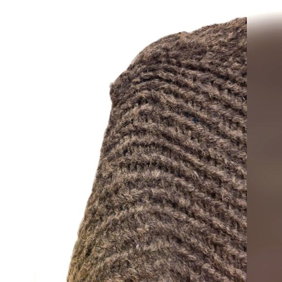 RAQUEL ALLEGRA Baby Alpaca Open Front Sweater Dark Gray, Bohemian Fringe | 3 XL - Picture 9 of 16